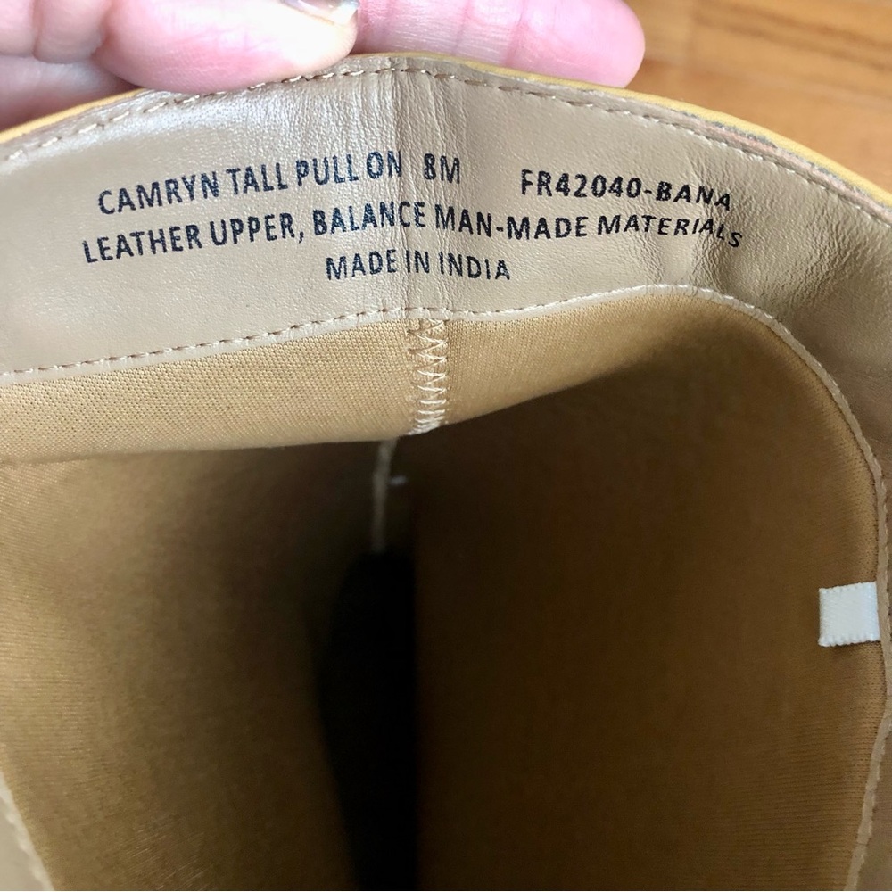 Frye Camryn Tall Pull On Boots light yellow "banana" leather Women’s Size 8 NWT - Picture 14 of 16